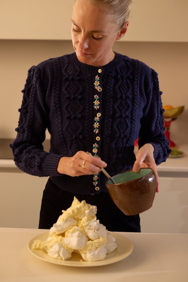 THEKLA cardigan in Night Blue - MICHAELA BUERGER