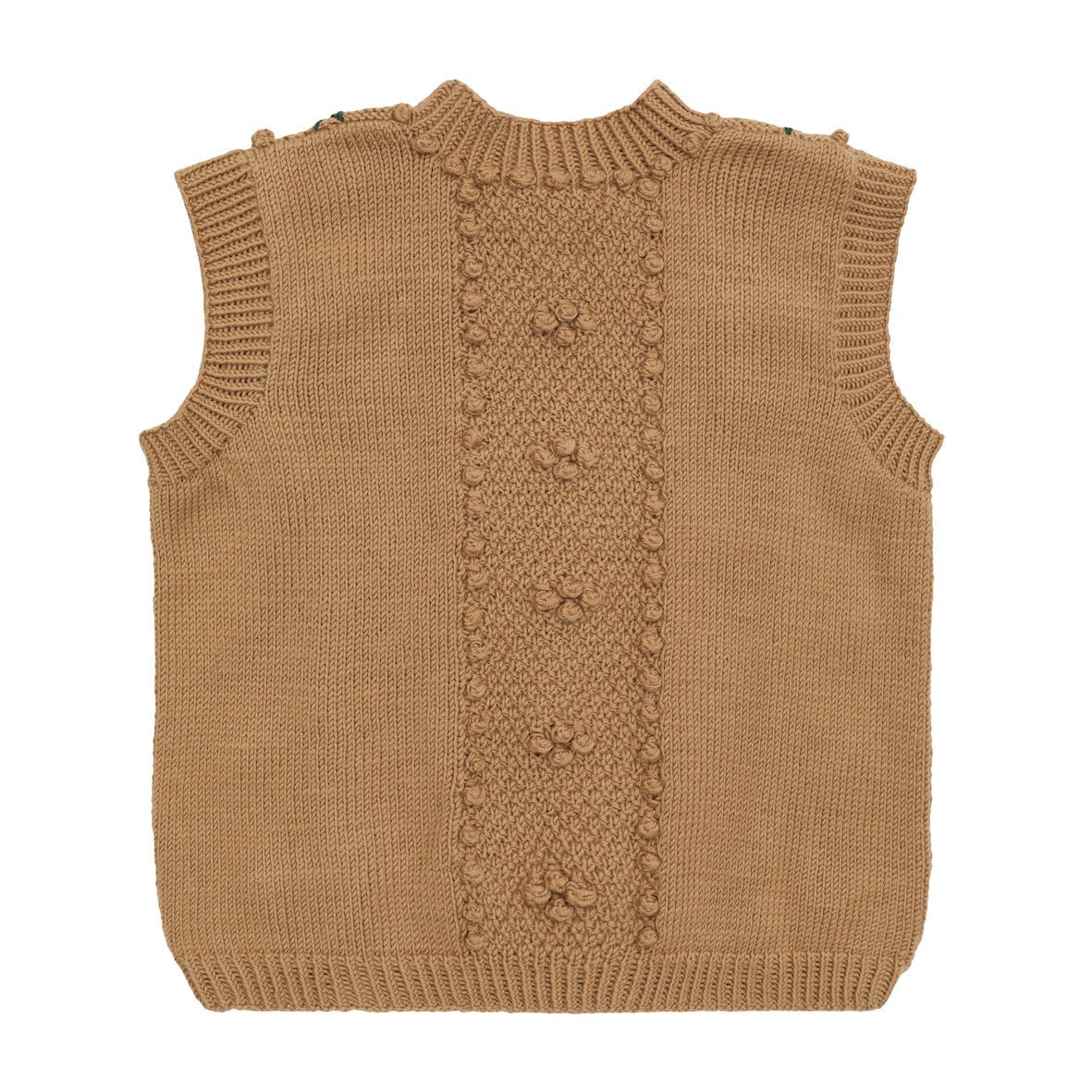 MICHAELA BUERGER ニットベストS Pippa Vest Camel | Handknitted Merino Wool Vest with Floral