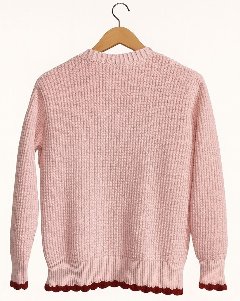 NELLIE Hand - Knitted Merino Wool Cardigan in Light Pink - MICHAELA BUERGER