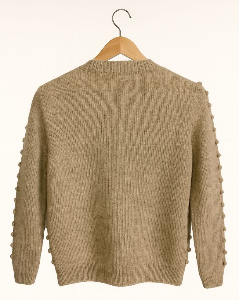 ANNA Jacquard Cardigan in Oatmeal - MICHAELA BUERGER