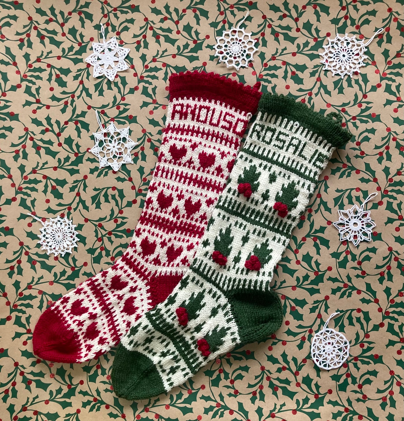 HAND-KNITTED CHRISTMAS STOCKING #1