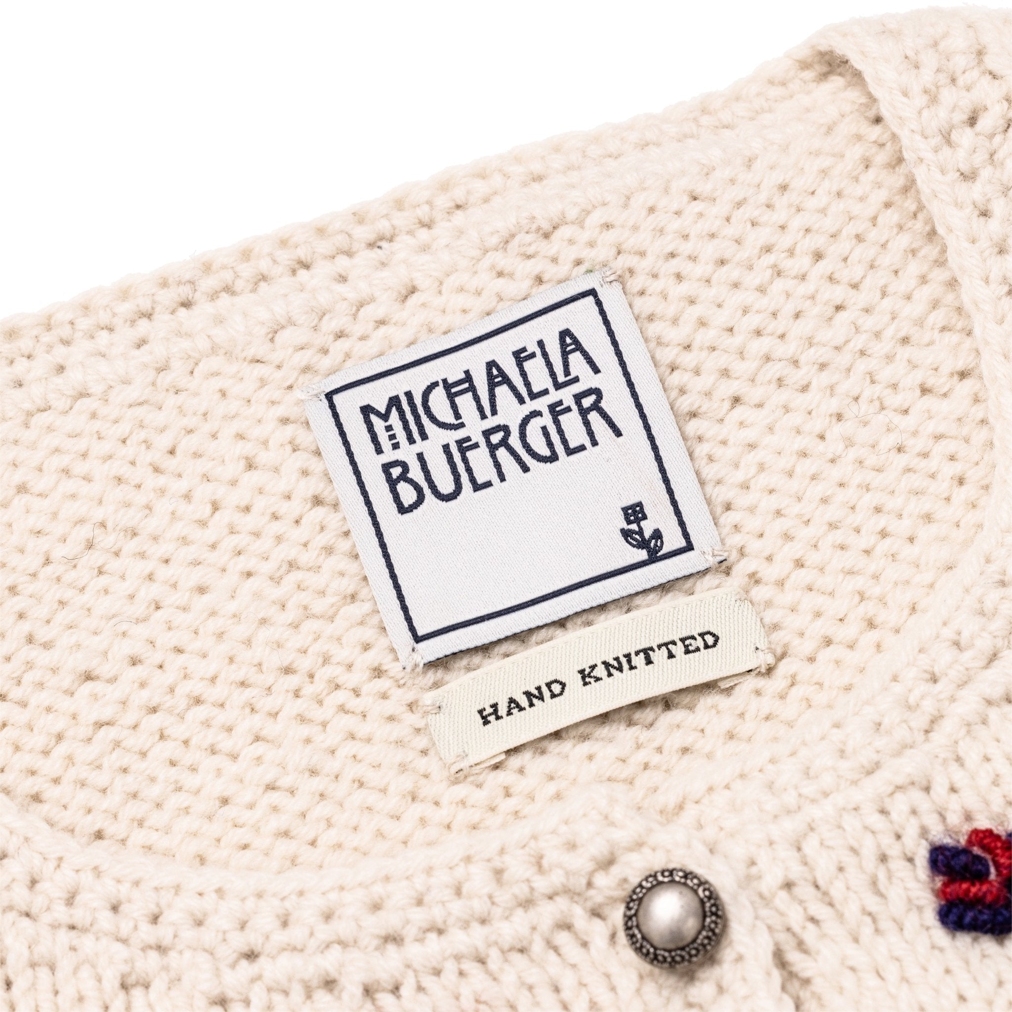 【激レア】MICHAELA BUERGER ニット 刺繍 ボタン 激レア】MICHAELA BUERGER ニット 刺繍 ボタン