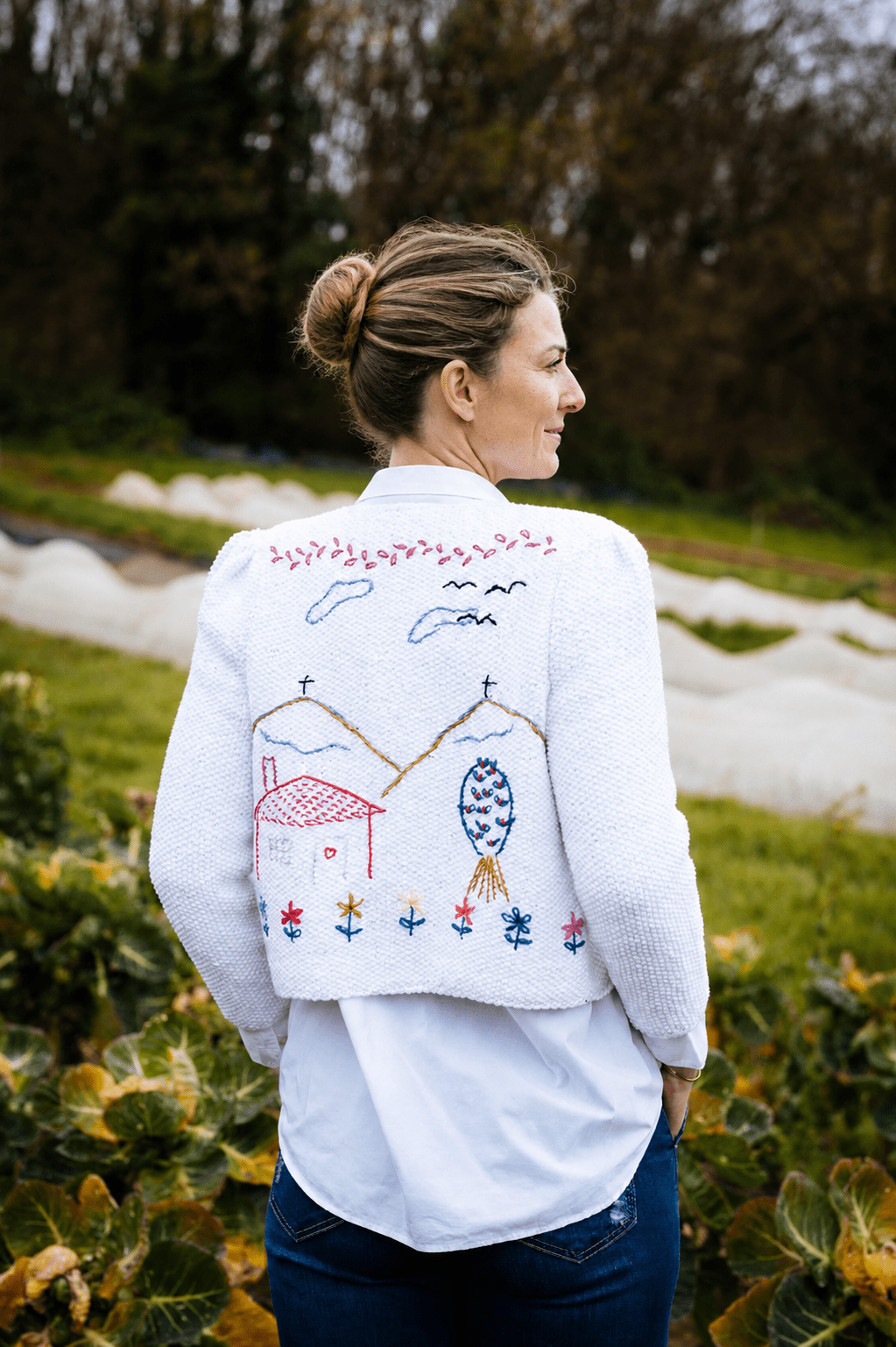 Alpine Heat Cardigan White – Hand‑Knitted Organic Cotton - MICHAELA BUERGER
