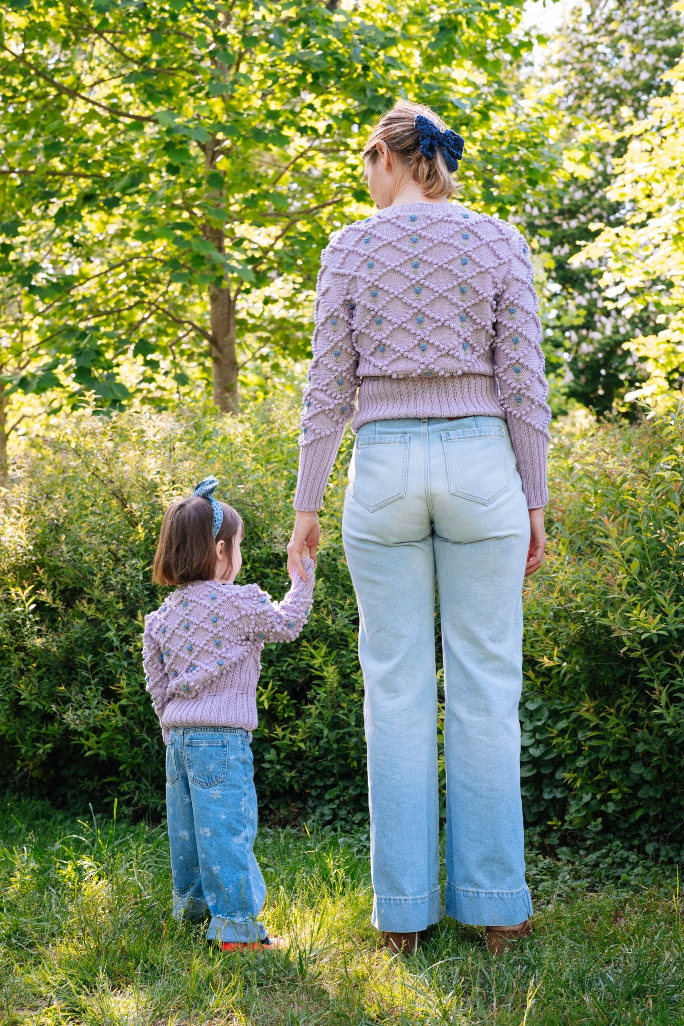 MINI KARLA — Hand - Knitted Girls Cardigan in Lilac - MICHAELA BUERGER