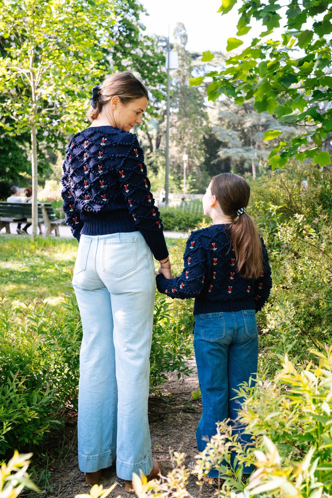 MINI KARLA — Hand - Knitted Girls Cardigan in Dark Blue - MICHAELA BUERGER