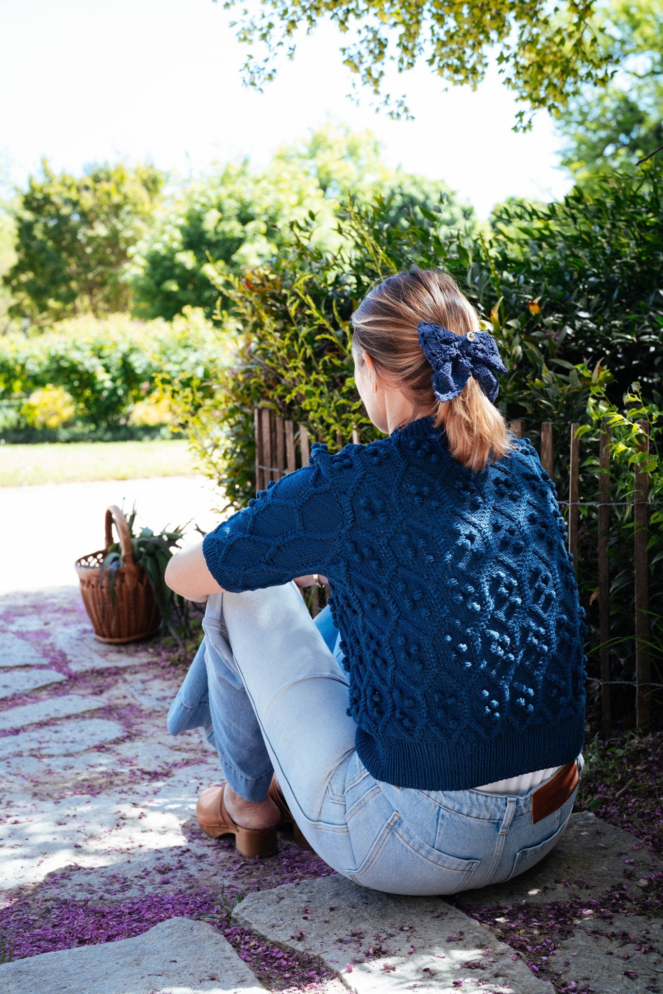 Delia Jumper Alpine Blue - Hand - Knitted Mercerized Cotton Summer Knit - MICHAELA BUERGER