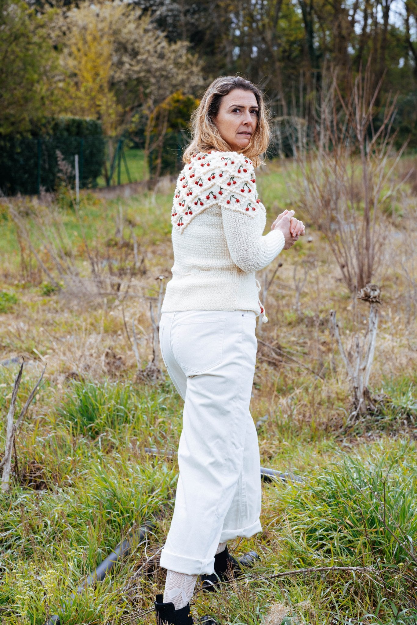 Ernestine Cardigan - Cream Mercerized Cotton - MICHAELA BUERGER