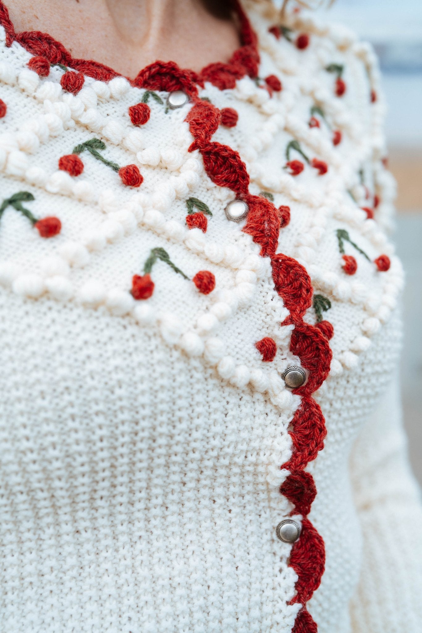 Ernestine Cardigan Cream Mercerized Cotton | Handknitted