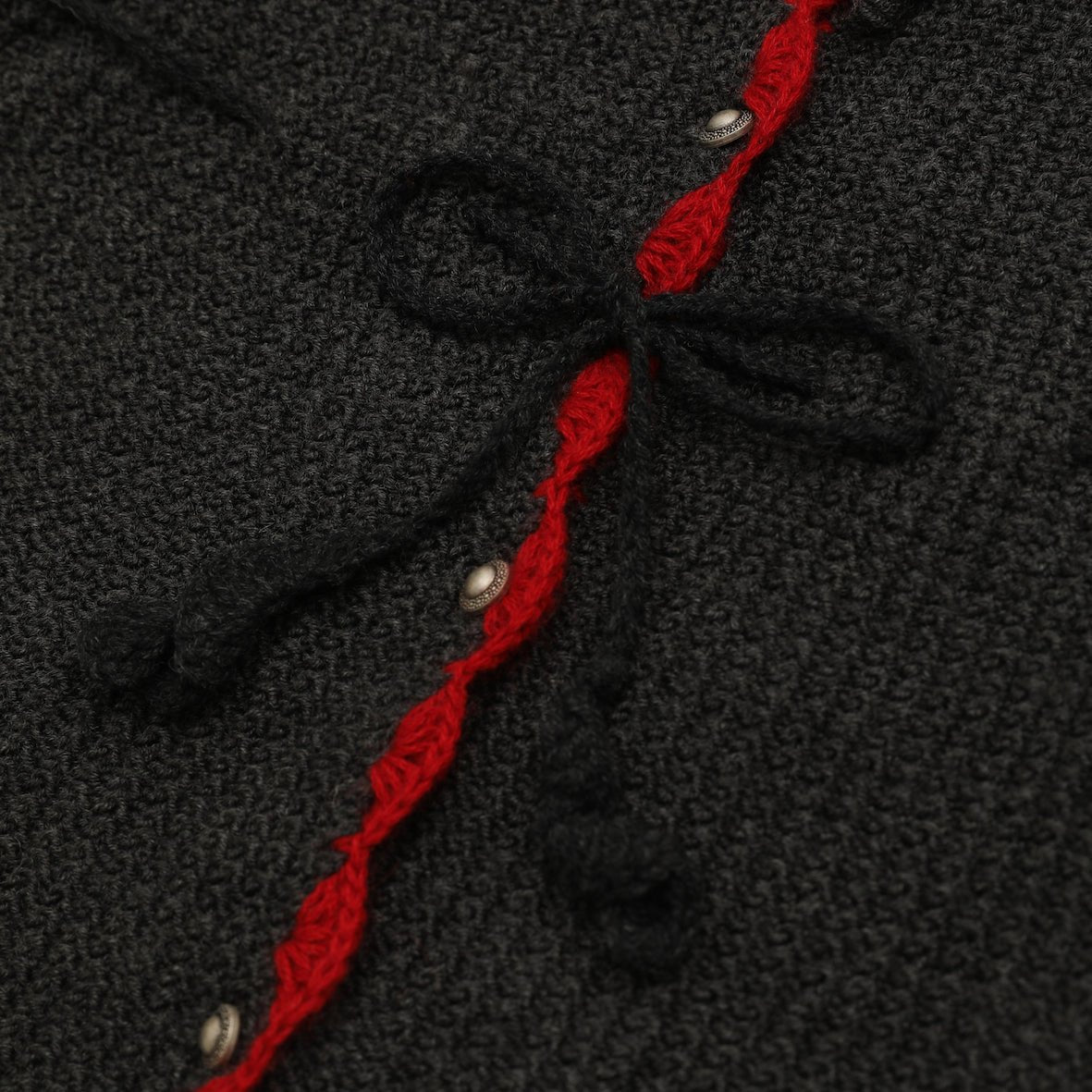 luxury handknitted charcoal cardigan