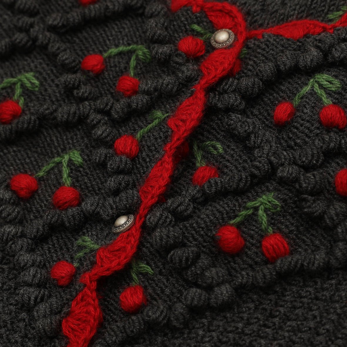 luxury handknitted charcoal cardigan