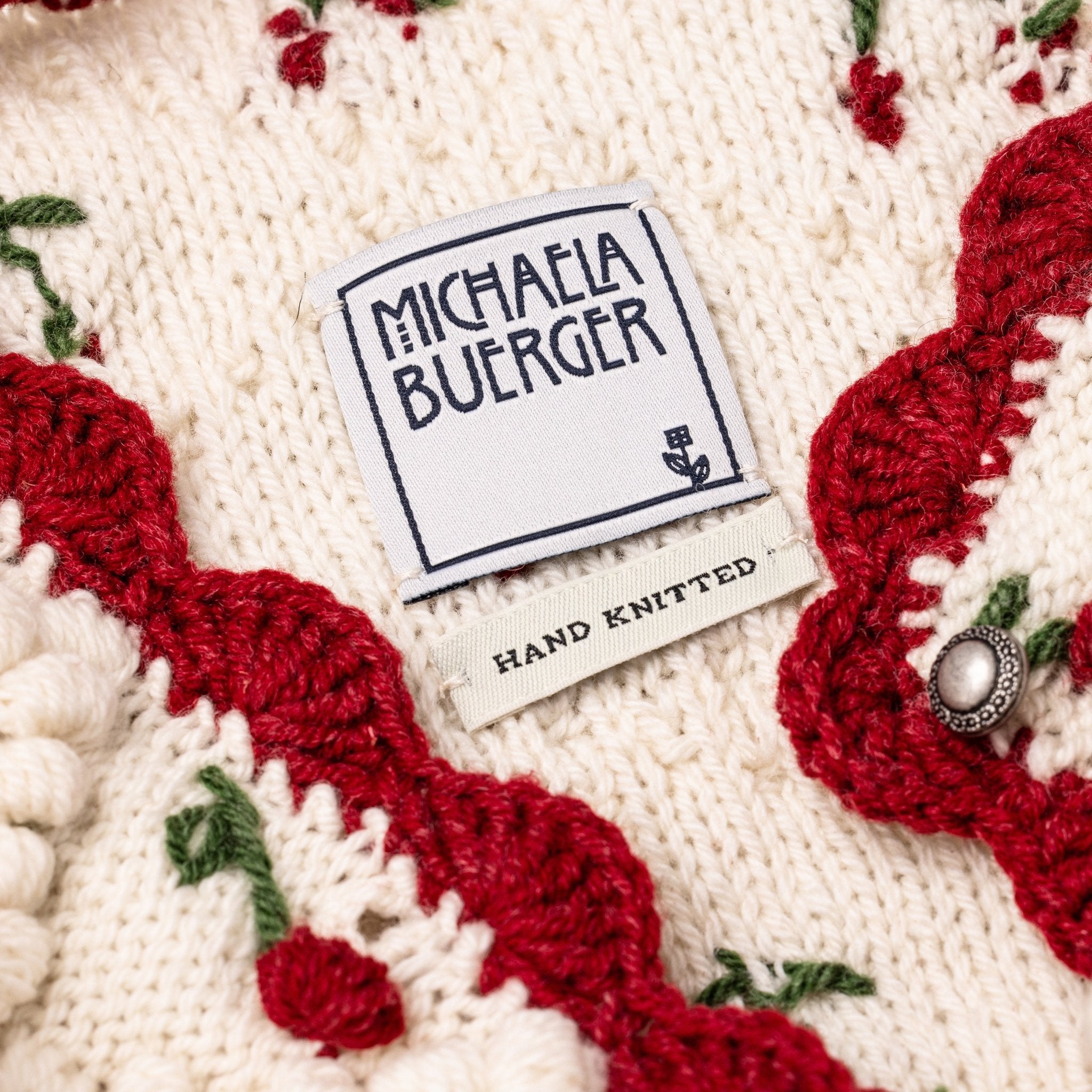 textured bobble knit cardigan cream white