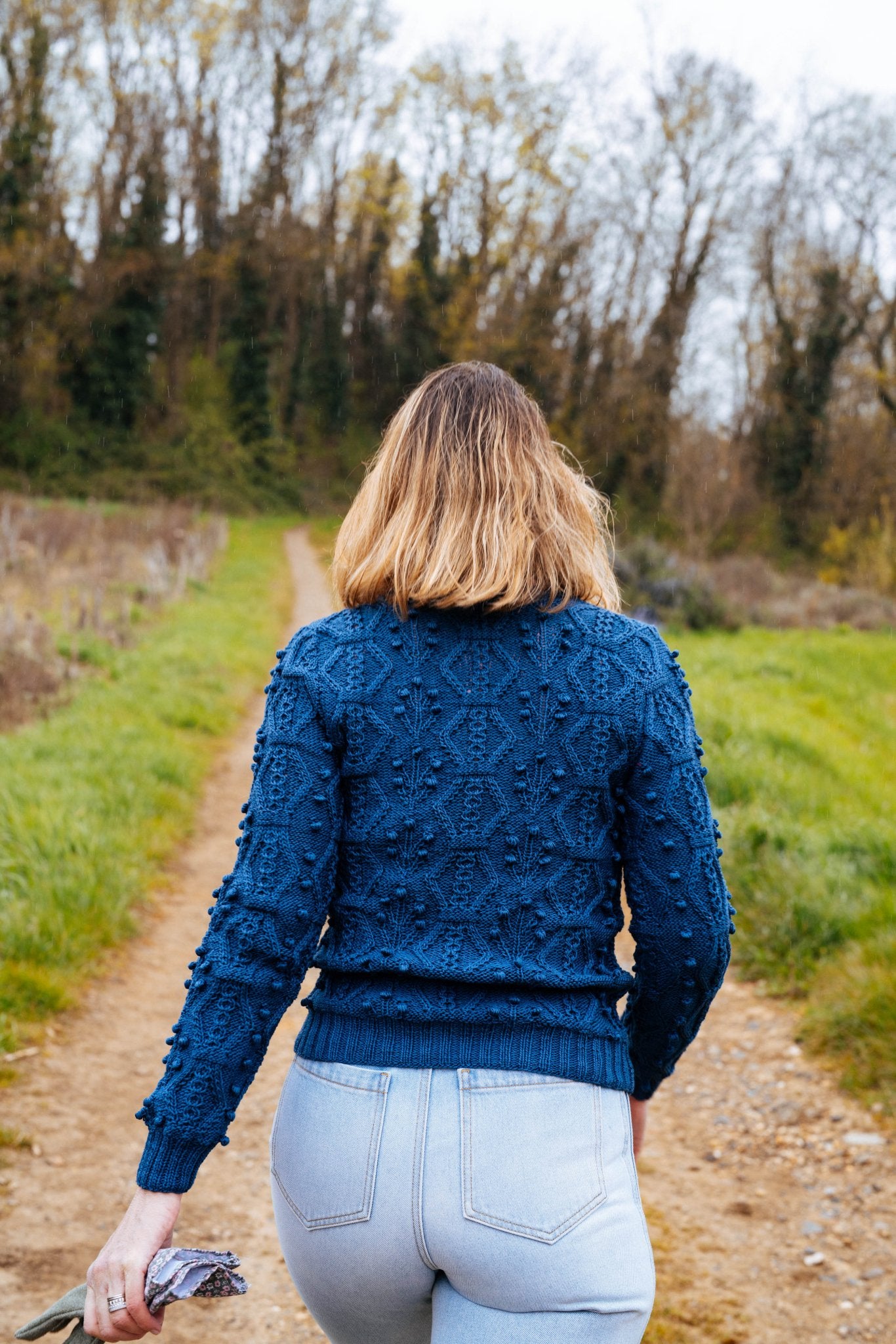Finny Cardigan Alpine Sky Blue Cotton | Hand - Knitted Alpine Knit - MICHAELA BUERGER