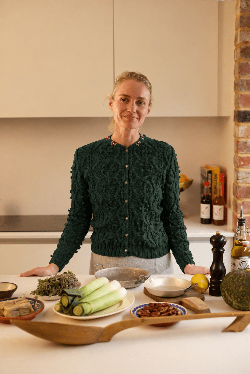 Finny Handknitted Merino Wool Cardigan - Pine Green - MICHAELA BUERGER