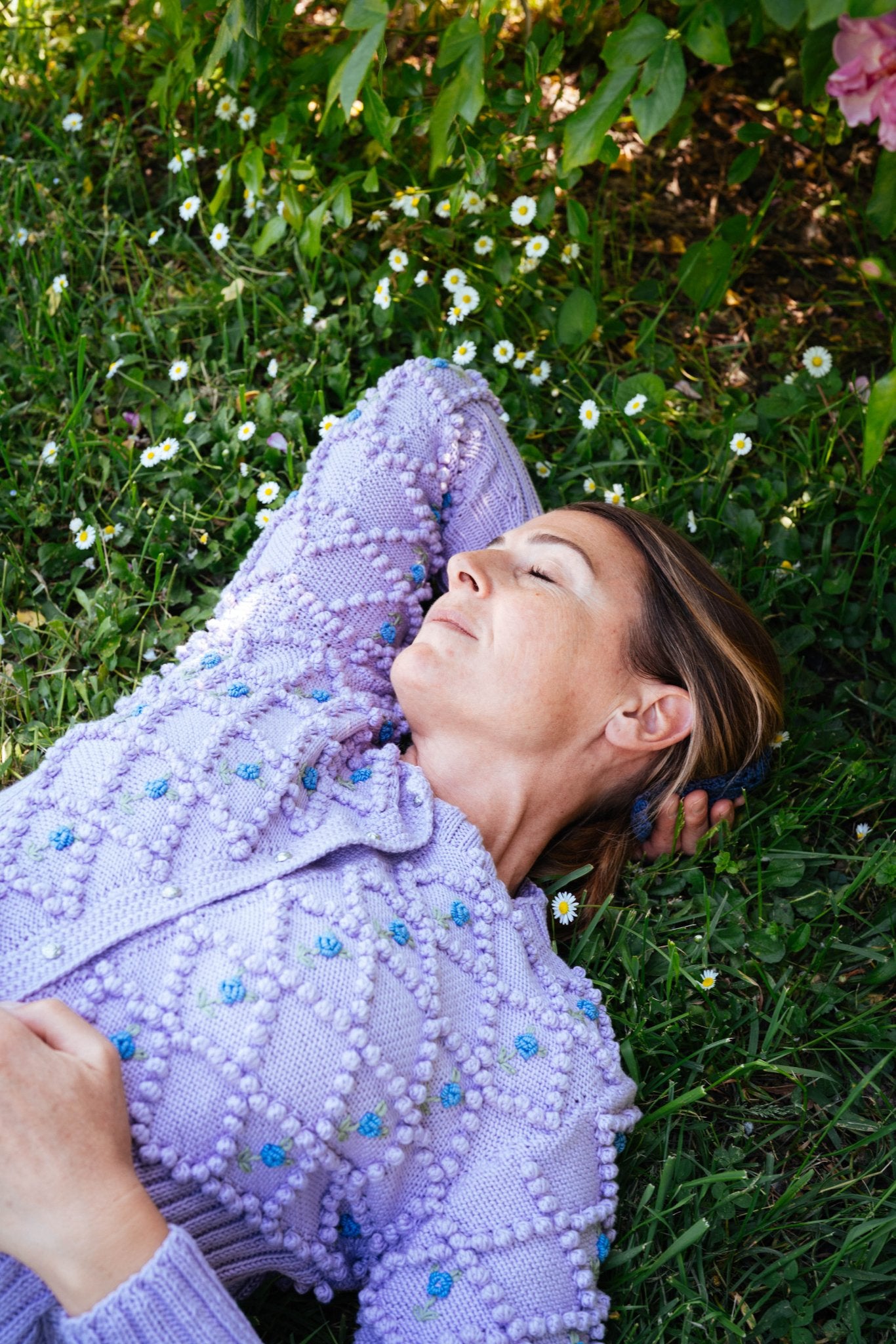 Karla Cardigan Lilac – Hand‑Knitted Organic Cotton - MICHAELA BUERGER