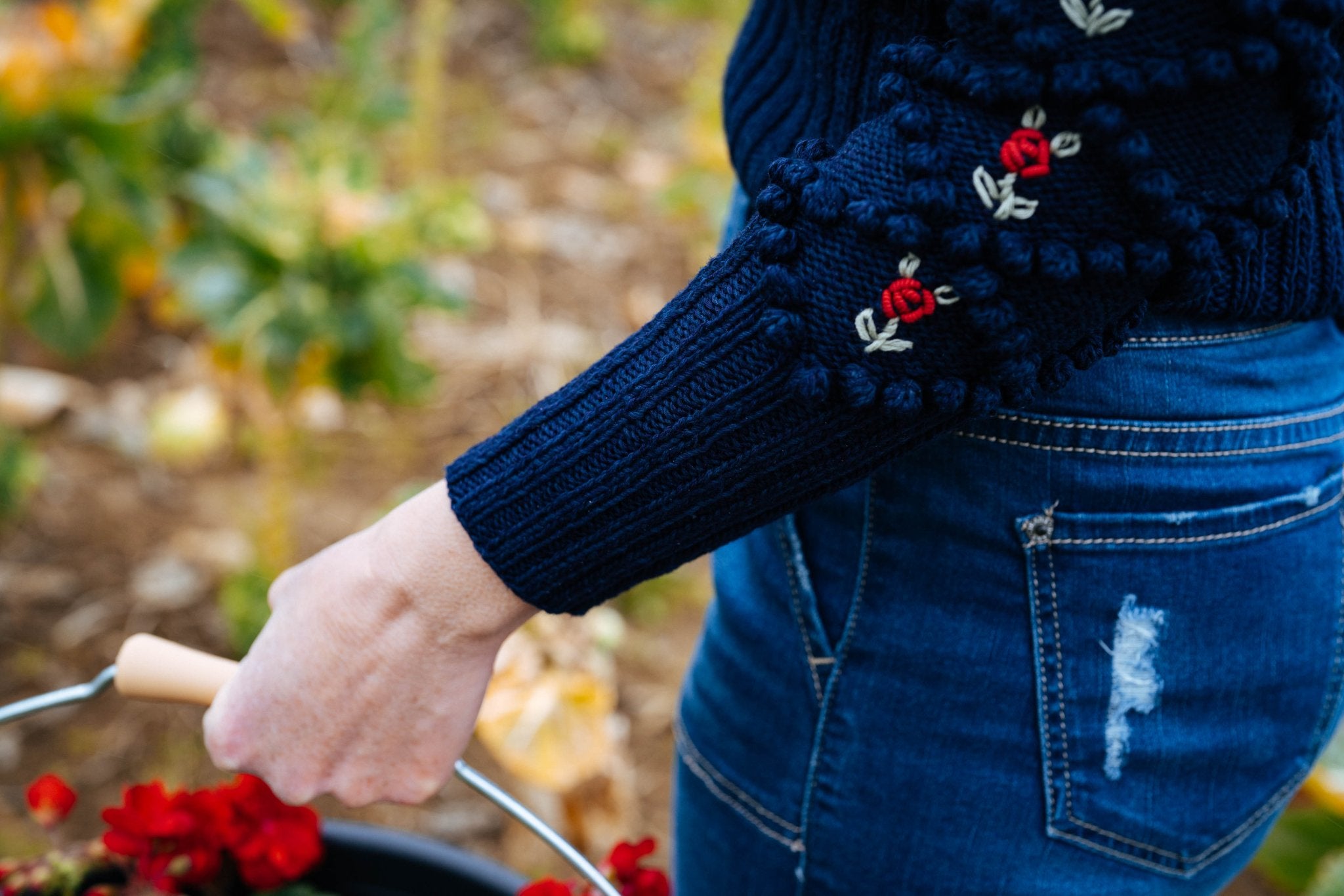 Karla Cardigan Dark Blue | Hand-Knitted Mercerized Cotton Cardigan