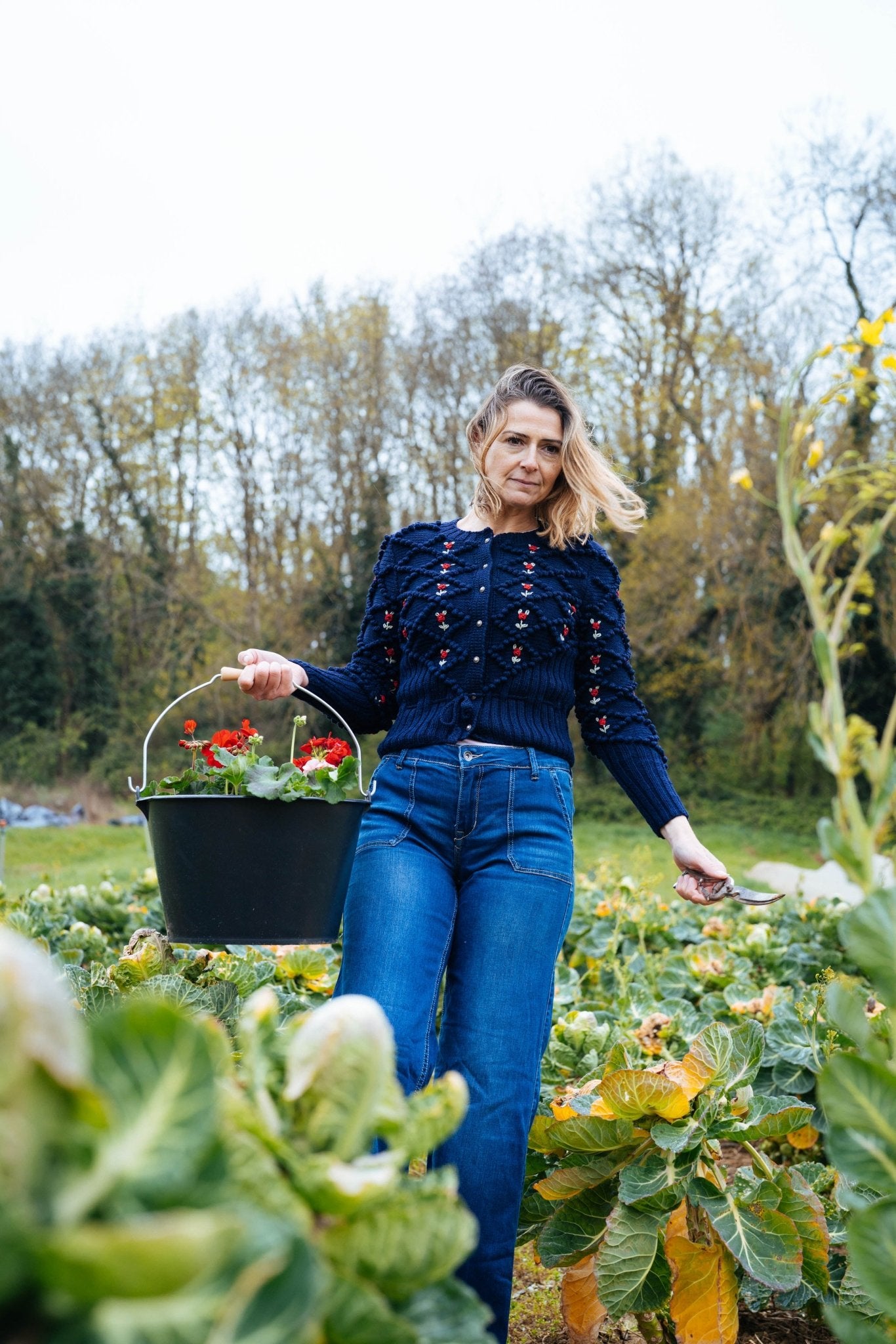 Karla Cardigan Dark Blue | Hand - Knitted Mercerized Cotton - MICHAELA BUERGER
