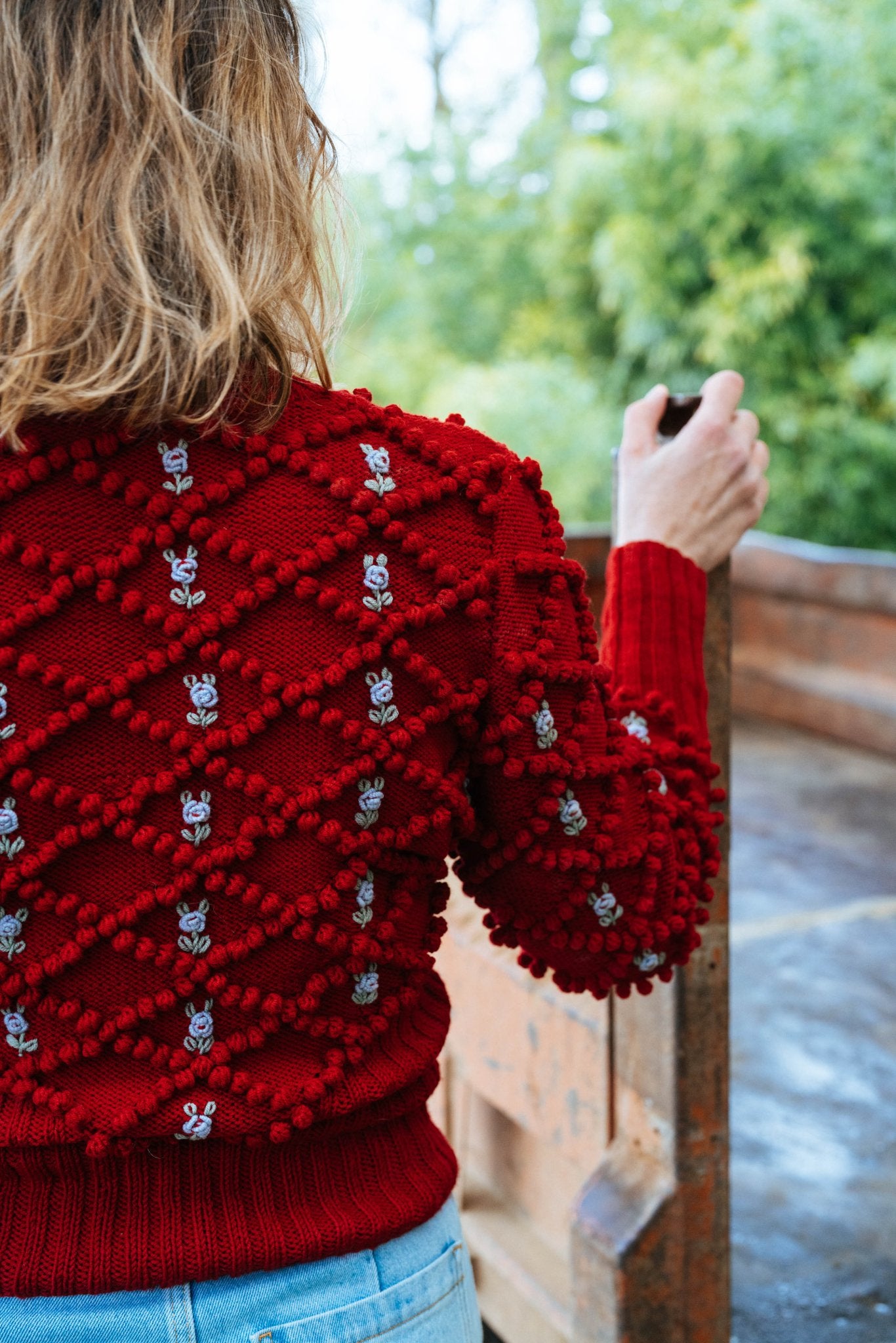 Karla Cardigan Grenade Red | Hand - Knitted Baby Merino Wool - MICHAELA BUERGER