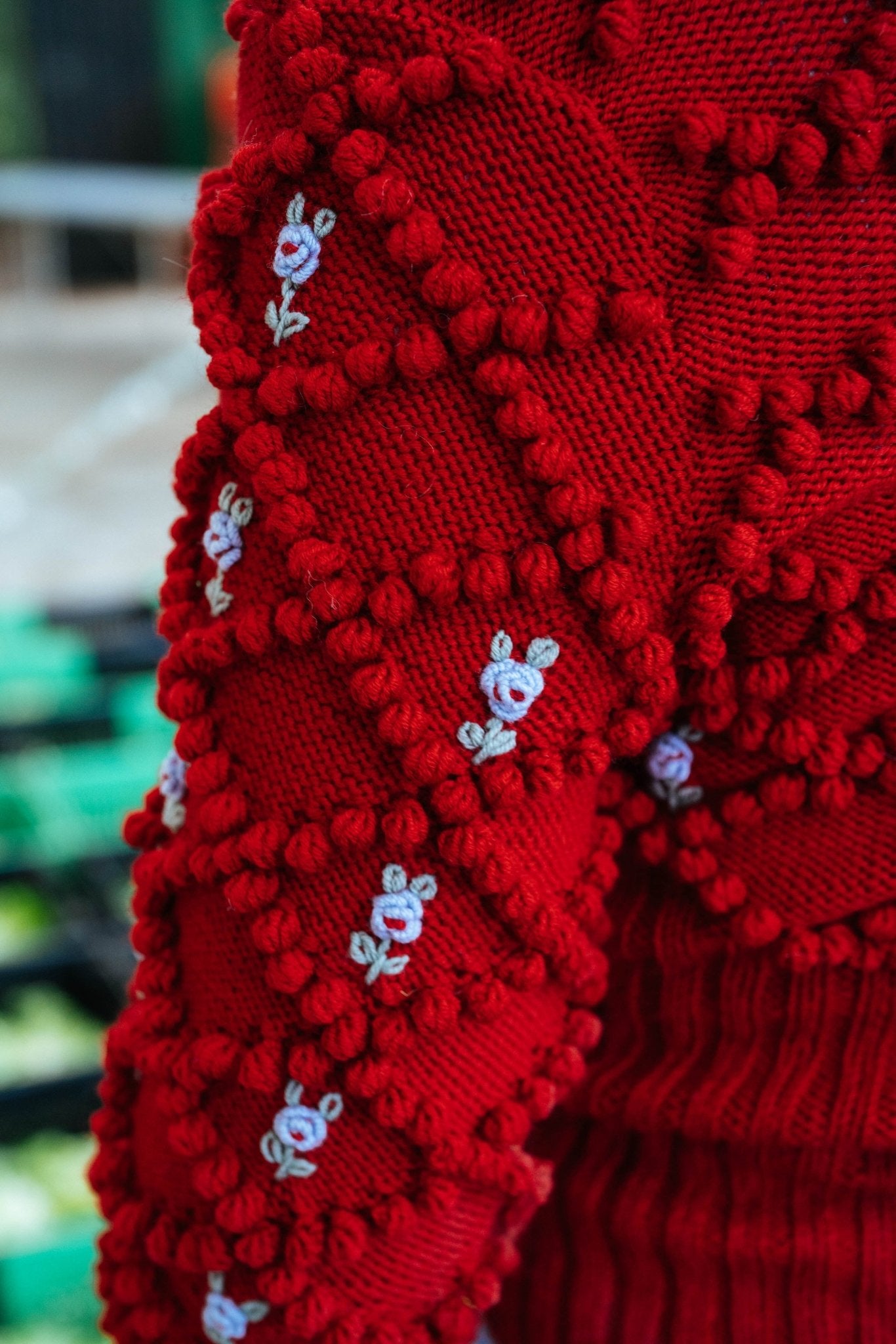 Karla Cardigan Grenade Red | Hand - Knitted Baby Merino Wool - MICHAELA BUERGER