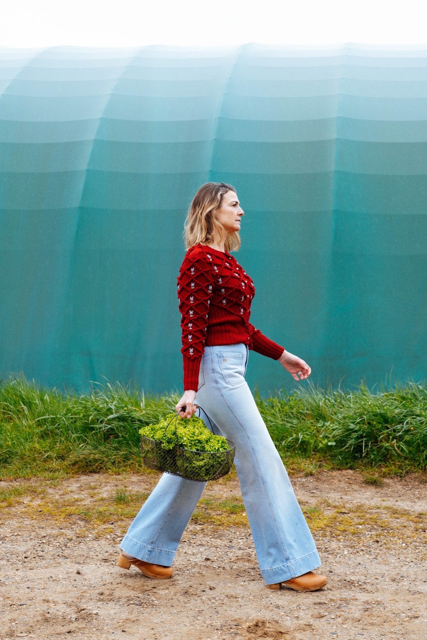 Karla Cardigan Grenade Red | Hand - Knitted Baby Merino Wool - MICHAELA BUERGER