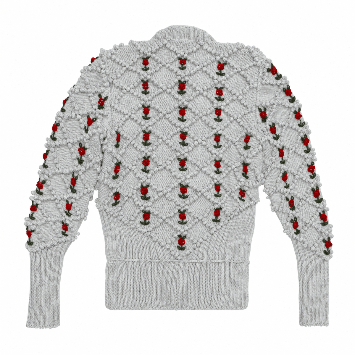 Karla Handknitted Merino Wool Cardigan - Light Grey - MICHAELA BUERGER