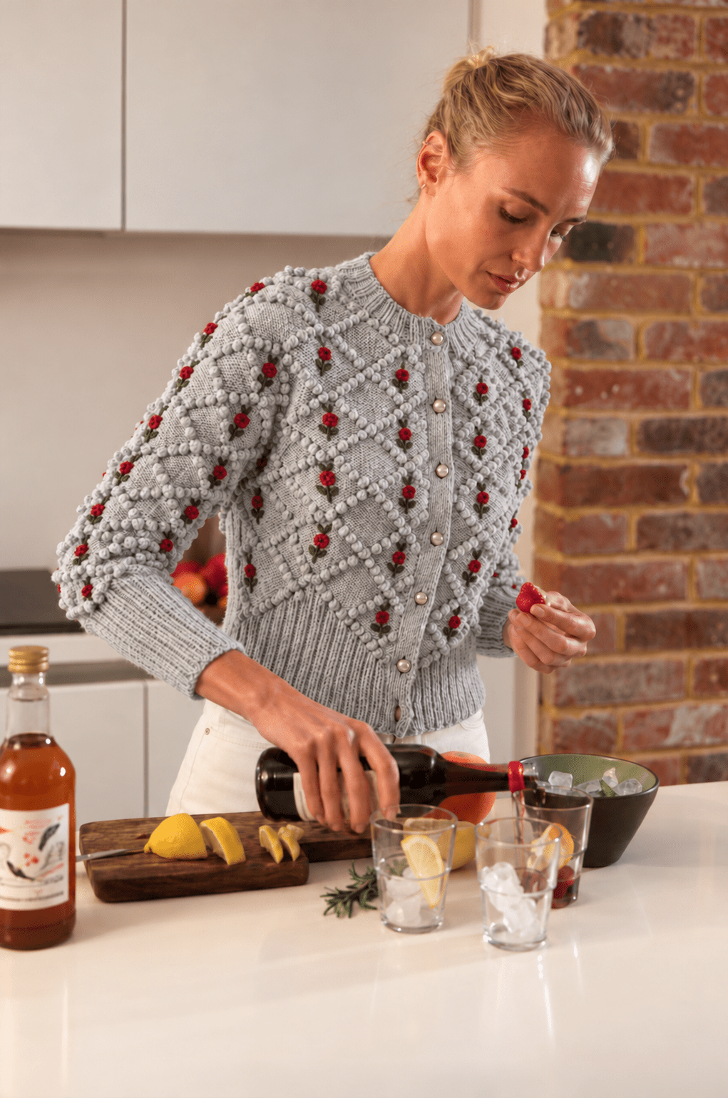 Karla Handknitted Merino Wool Cardigan - Light Grey - MICHAELA BUERGER