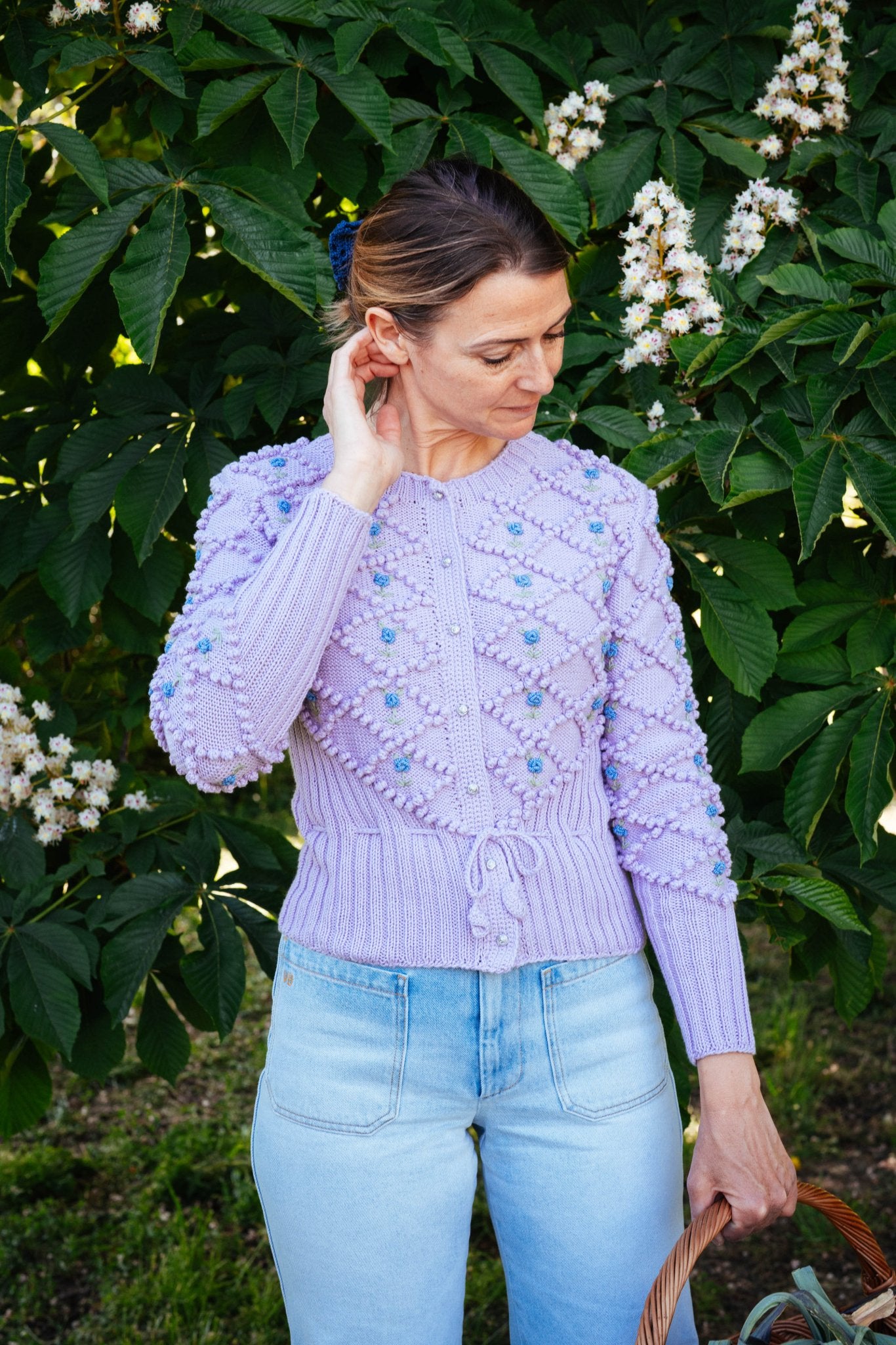 Karla Cardigan Lilac – Hand‑Knitted Organic Cotton - MICHAELA BUERGER
