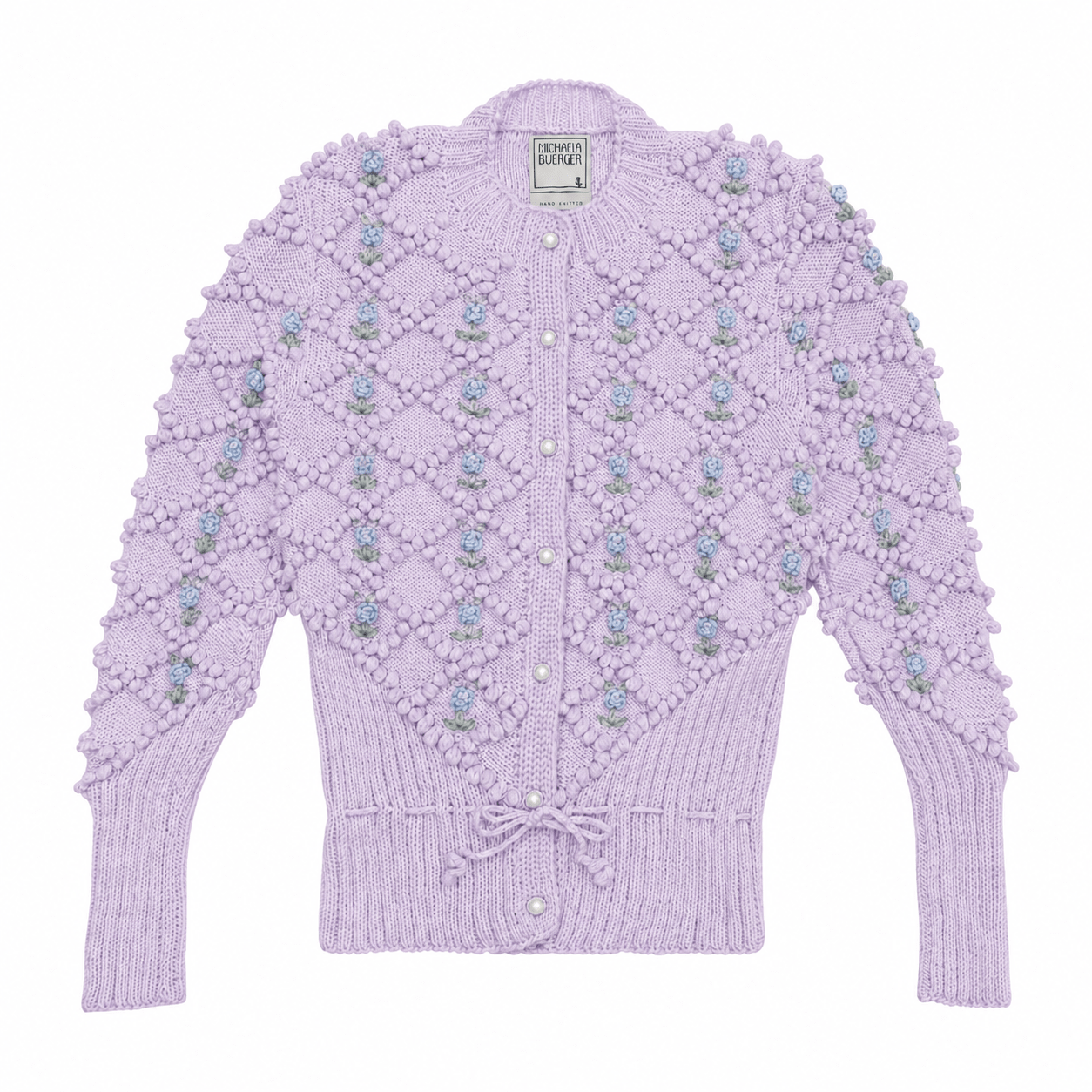 Karla Cardigan Lilac – Hand‑Knitted Organic Cotton - MICHAELA BUERGER