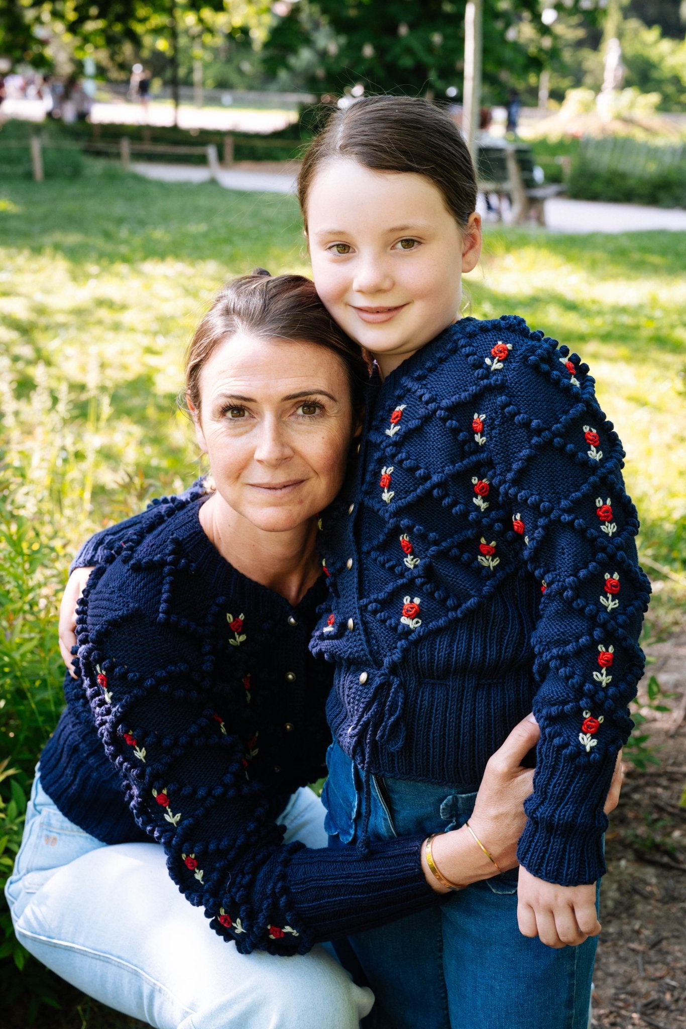 MINI KARLA — Hand - Knitted Girls Cardigan in Dark Blue - MICHAELA BUERGER