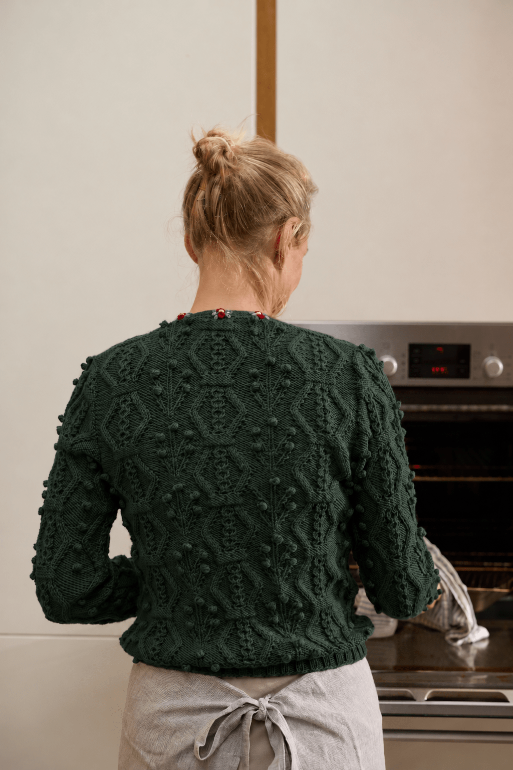 Finny Handknitted Merino Wool Cardigan - Pine Green - MICHAELA BUERGER