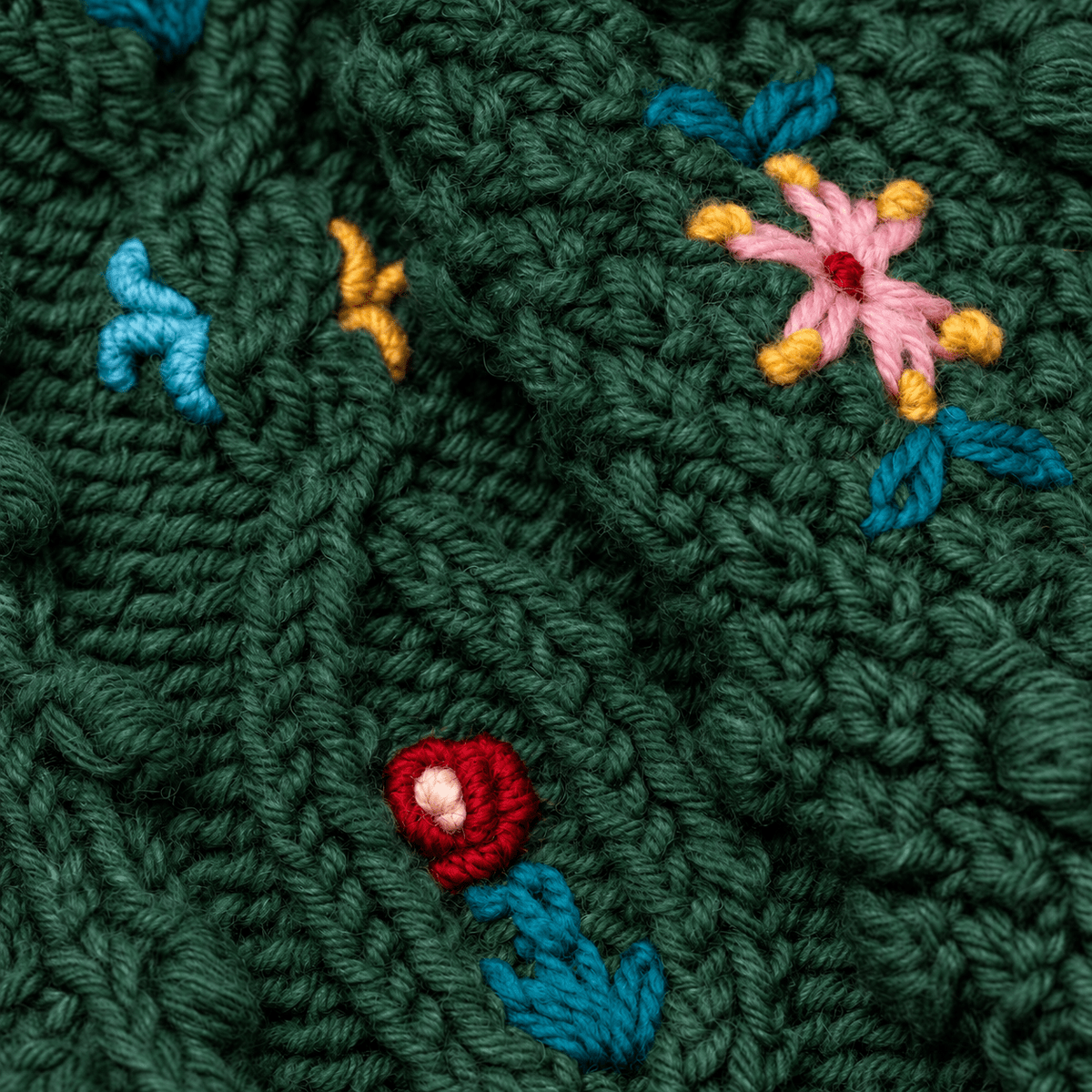 Polly Handknitted Merino Wool Cardigan - Pine Green - MICHAELA BUERGER