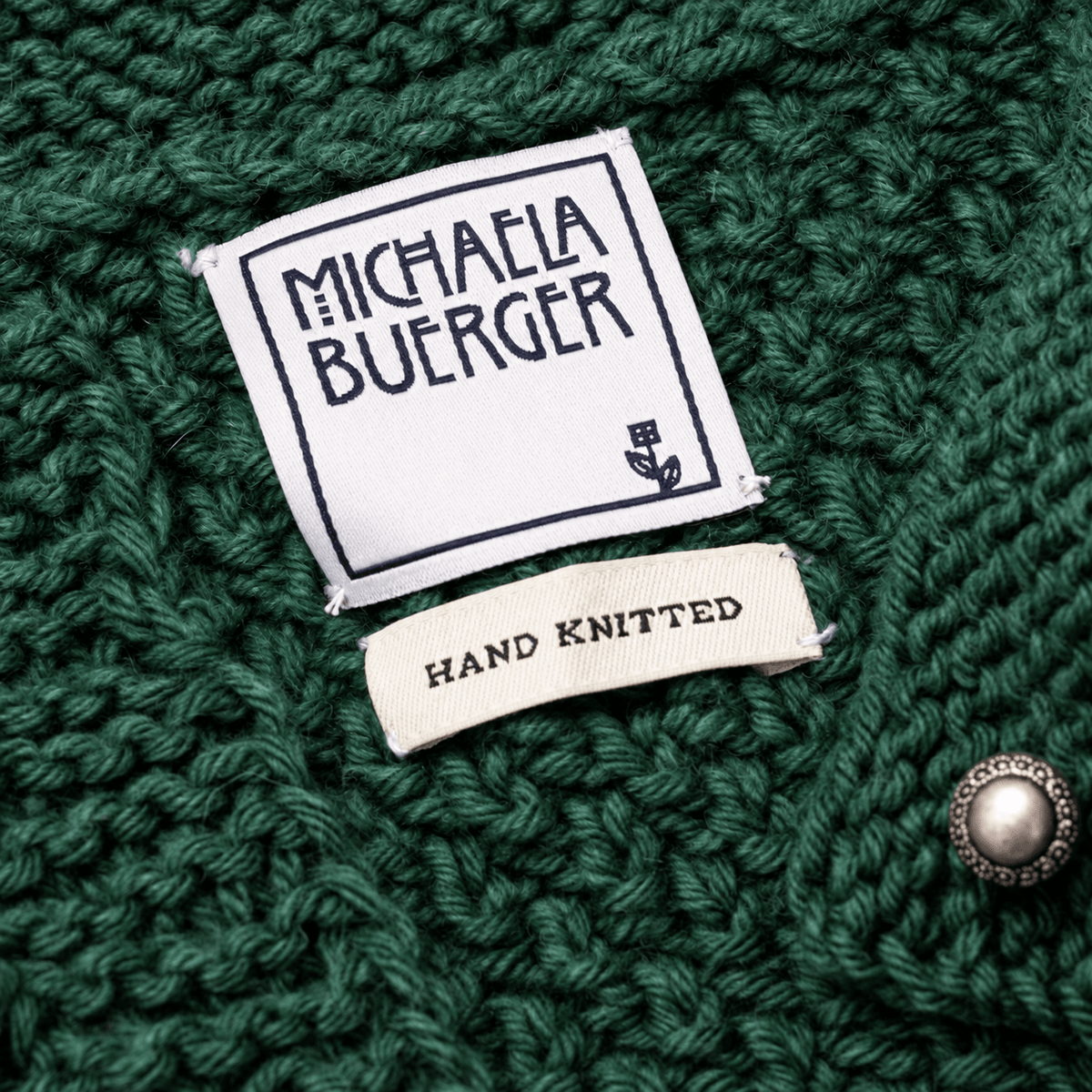 Polly Handknitted Merino Wool Cardigan - Pine Green - MICHAELA BUERGER
