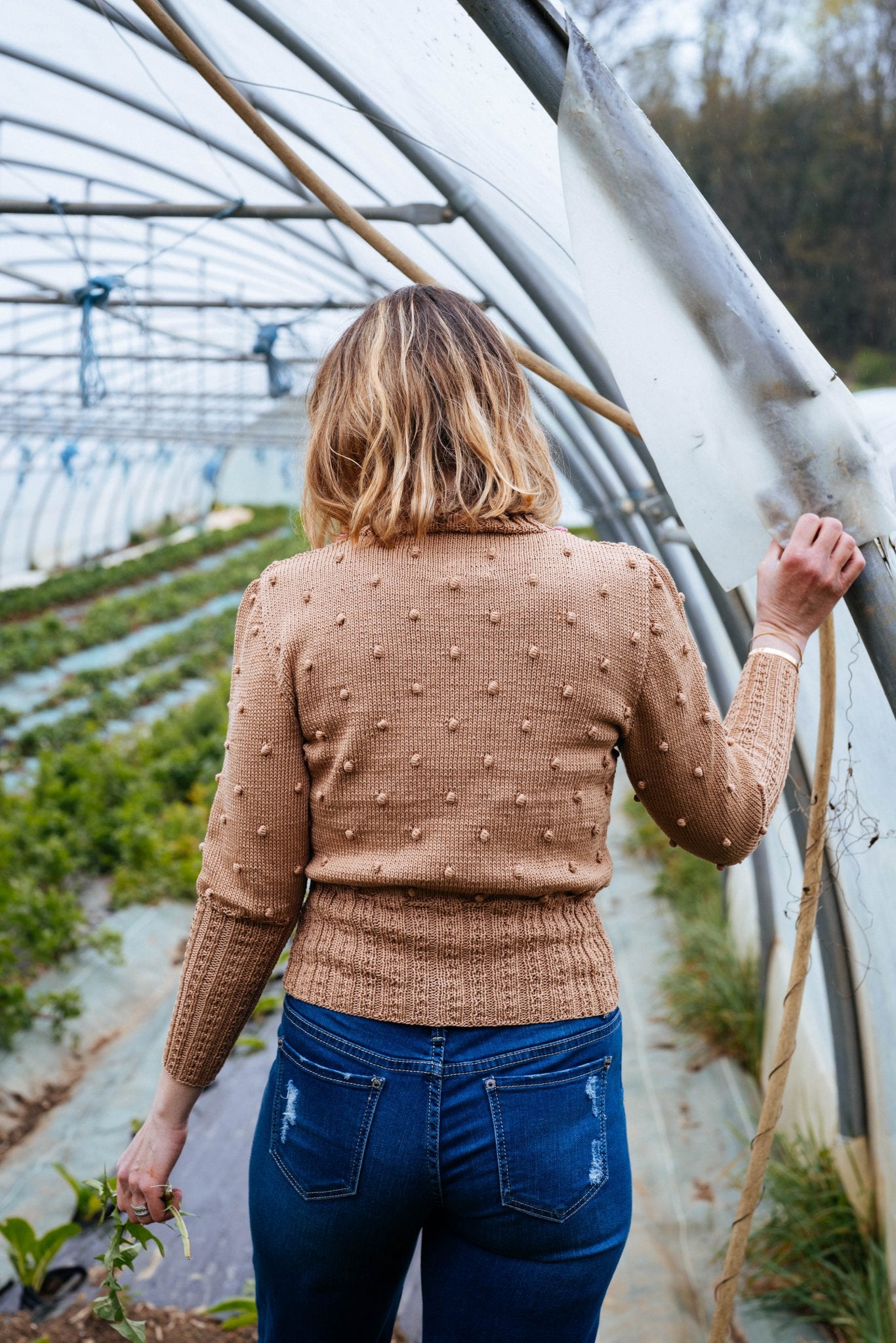Rosalie Cardigan – Alpine Clay Mercerized Cotton Handknit - MICHAELA BUERGER
