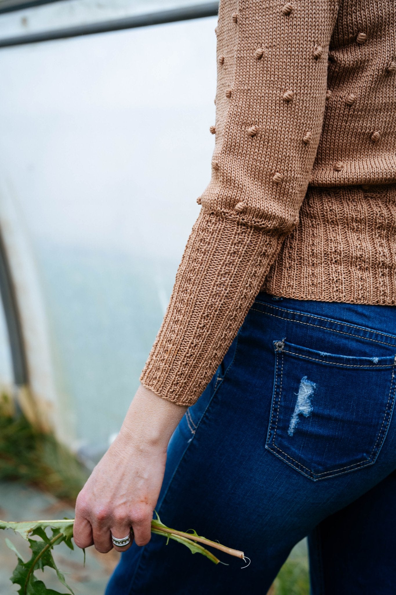 Alpine Clay Cotton Hand Knitted Cardigan | Rosalie Cardigan