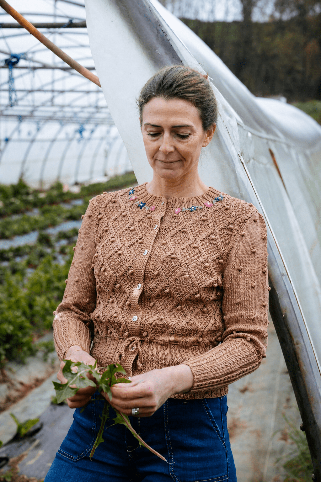 Rosalie Cardigan Alpine Clay – Hand‑Knitted Mercerized Cotton - MICHAELA BUERGER