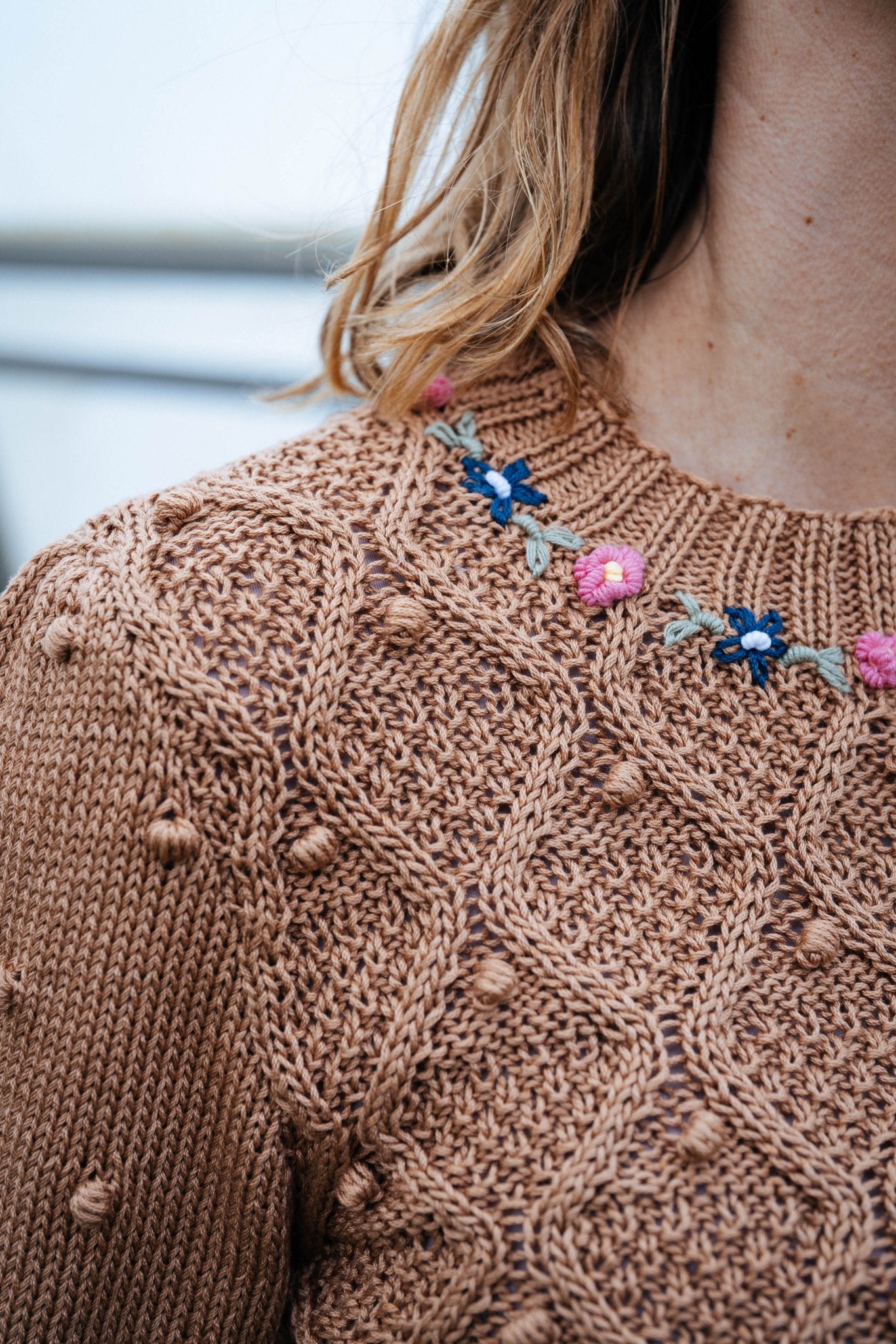 Rosalie Cardigan – Alpine Clay Mercerized Cotton Handknit - MICHAELA BUERGER