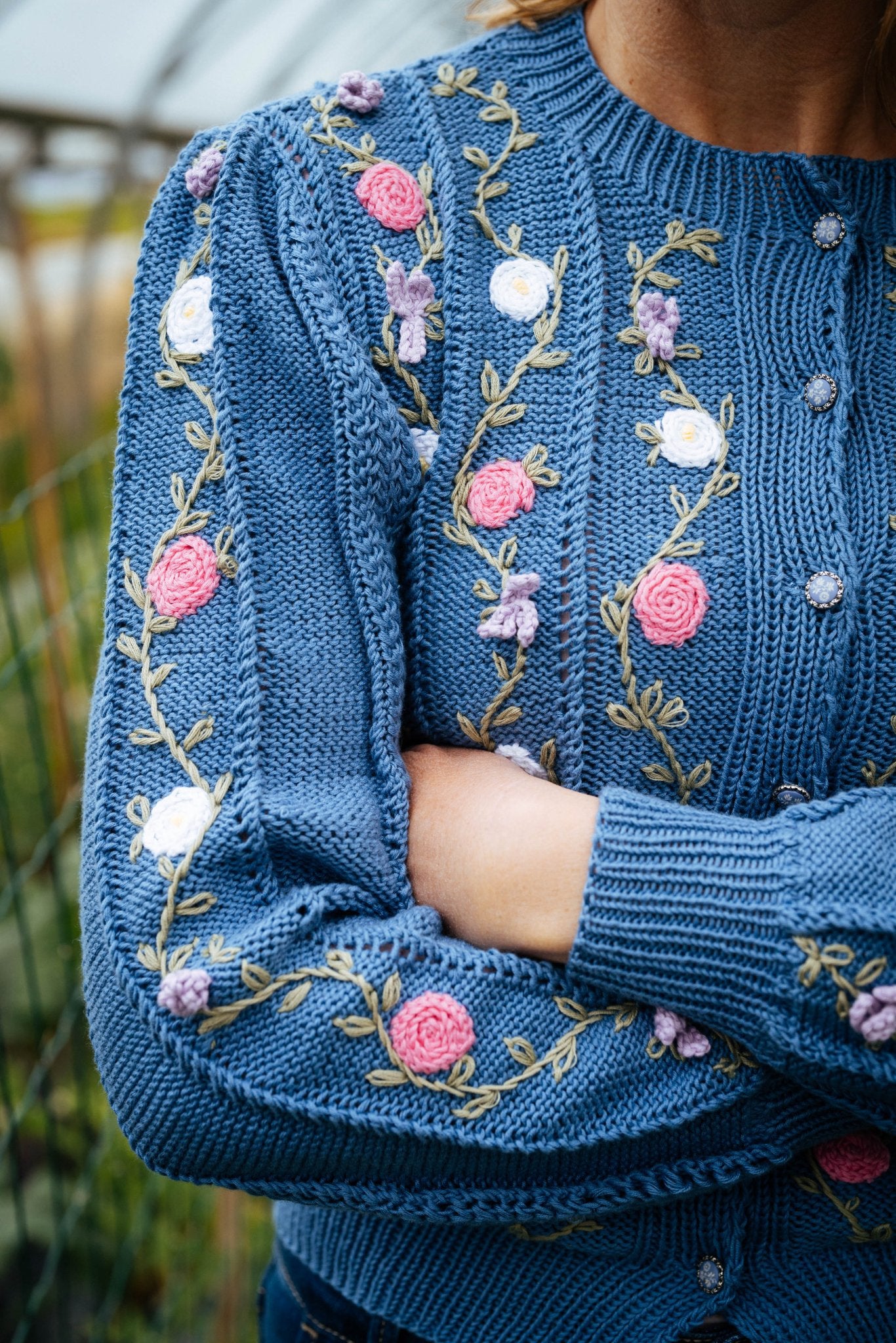 Rosina Cardigan – Alpine Blue Organic Cotton - MICHAELA BUERGER