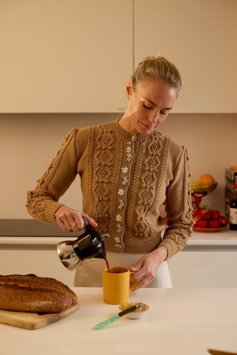 luxury handknitted cardigan camel