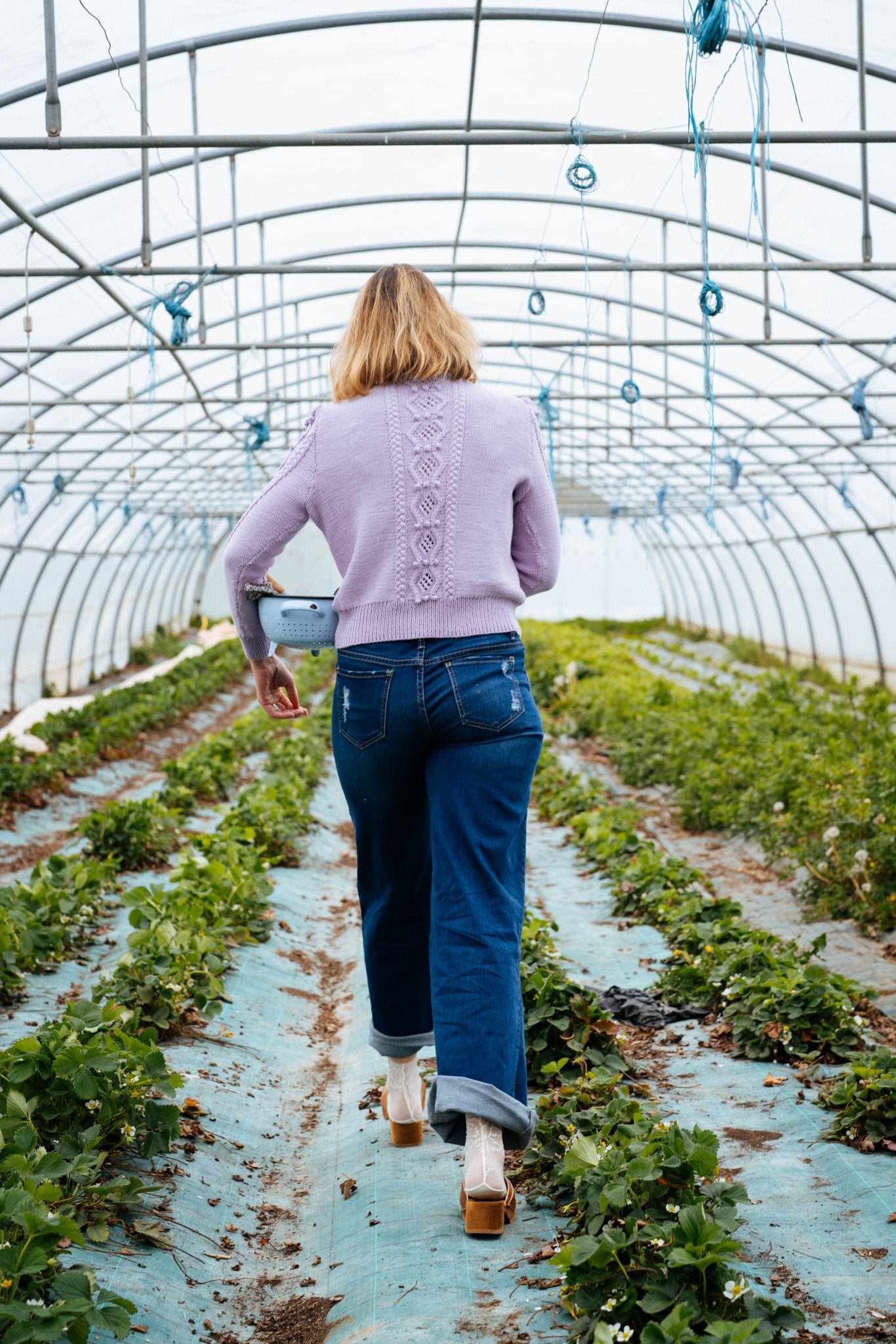 Thekla Cardigan Lilac Organic Cotton | Hand - Knitted Alpine Knit - MICHAELA BUERGER