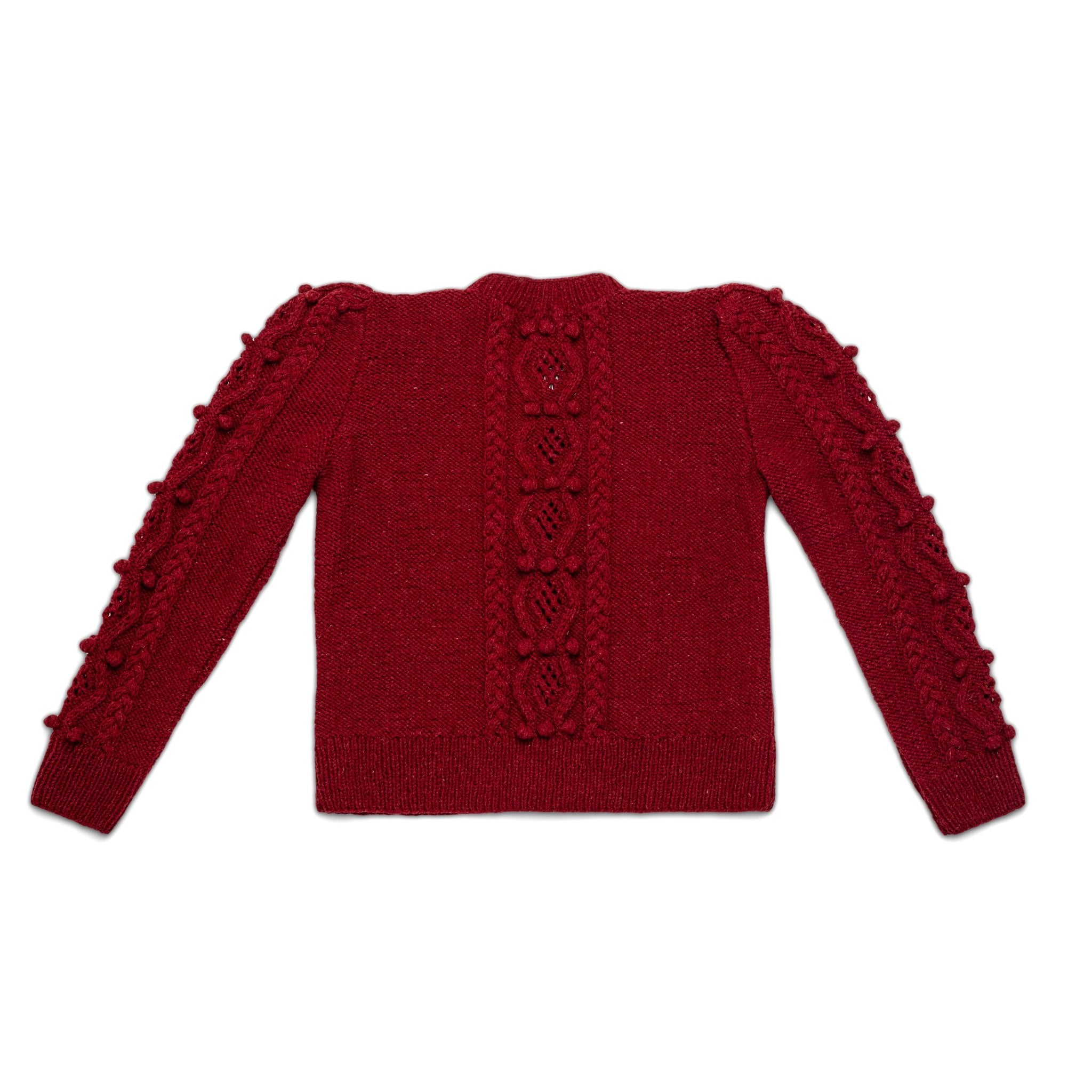 luxury handknitted cardigan deep red